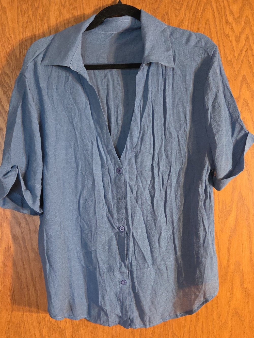 NWT Cupshe Light Blue Women's Button-Up Shirt Size Large